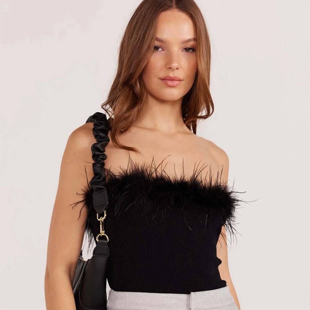 MINKPINK Aster Feather Top